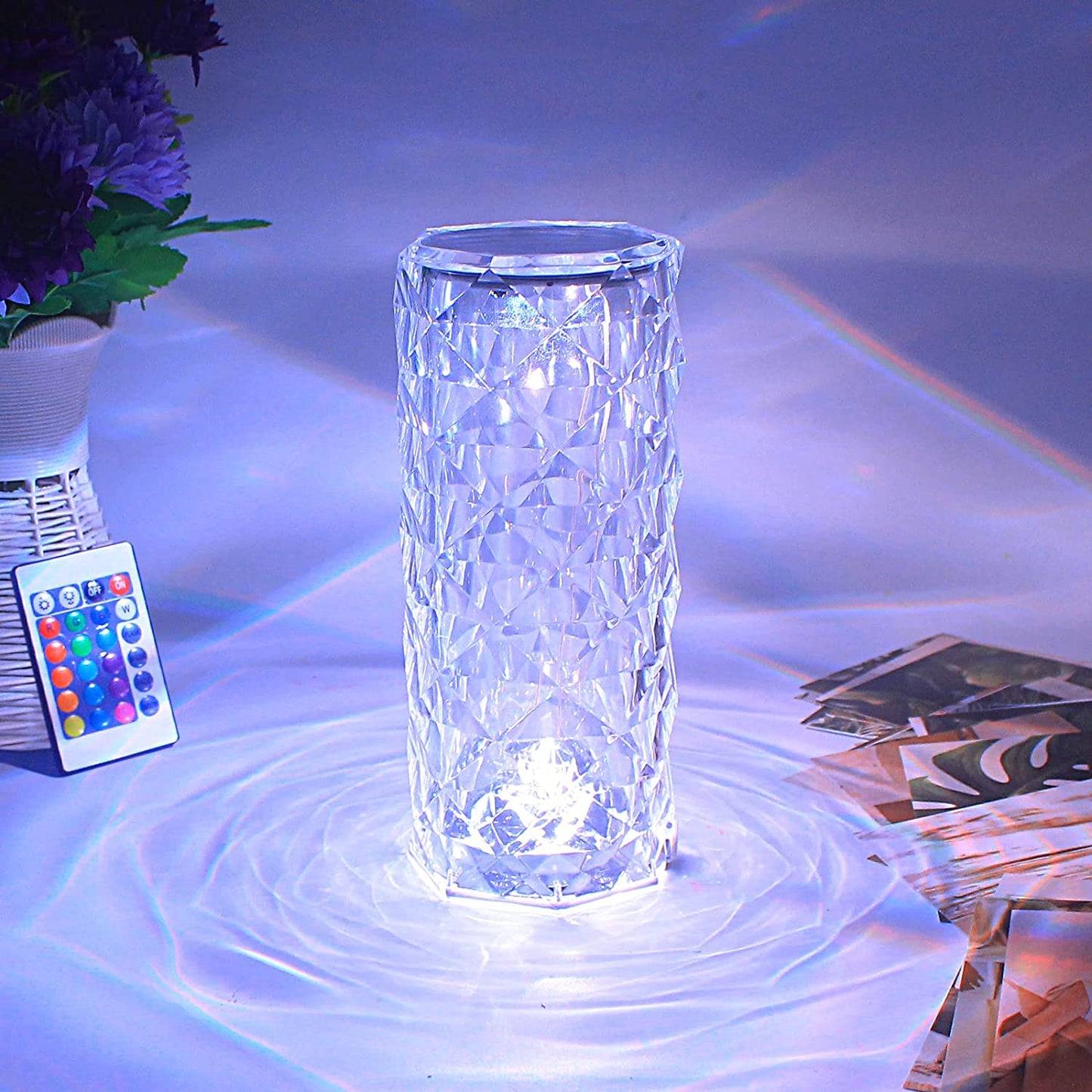 16 Color Daimond Crystal Lamp With Remote LED Crystal Table Lamp (S)
