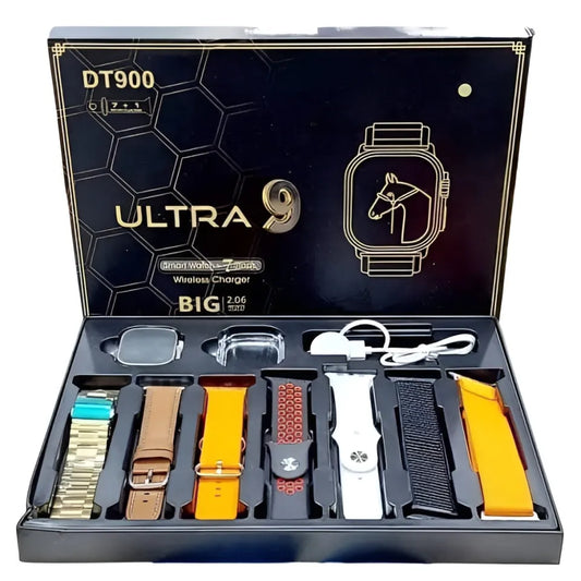 Dt900 Ultra Smart Watch 49mm Display Smart Watch With 7 Straps & Crystal Case