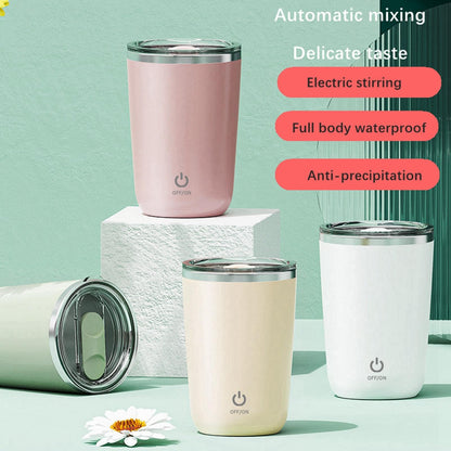 Rechargeable Stirring Mug Electric Mixing Cup for Protein Drinks Hot Chocolate Green