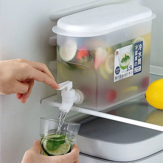 Cold Water Jug With Tap Water Beverage Drink Dispenser Fruit Teapot Tank (3.5 L)