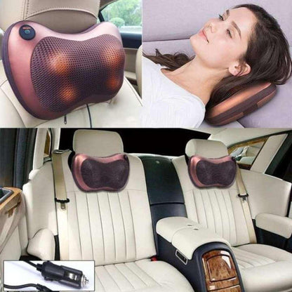 Head Neck Body Massage Pillow Heating Kneading Home Car Dual Use Body Cervical Lumbar Waist Leg Pain Relief Massager Health Care