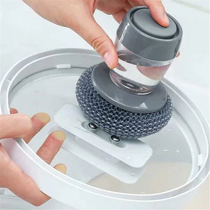 Dish Washing Brush With Liquid Soap Dispenser
