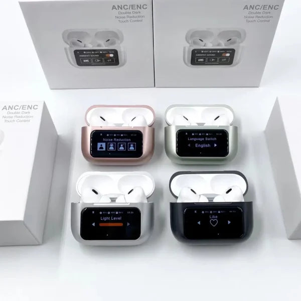 A9 Pro Digital Display Case Airpods / Anc/enc Touch Screen Wireless Earbuds