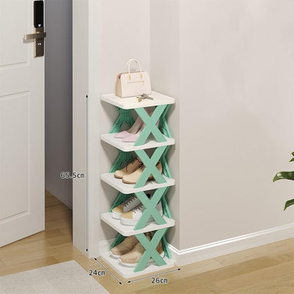X Shape Stackable Shoe Rack Shoe Stand Support Home Door Entrance Shoes Rack Space Saving Cabinet Shoe Storage Organizer