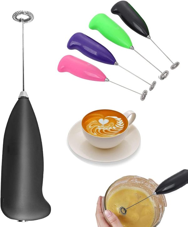 Electric Egg Beater Milk Drink Coffee Whisk Mixer Foamer Mini Handle Stirrer Practical Cooking Tool Kitchen Cell Operated