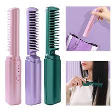 2-in-1 Hair Styling Brush, Straightener, Curler Comb