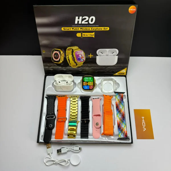 H20 Ultra Smartwatch 10 In 1 + Free Airpods Long Battery