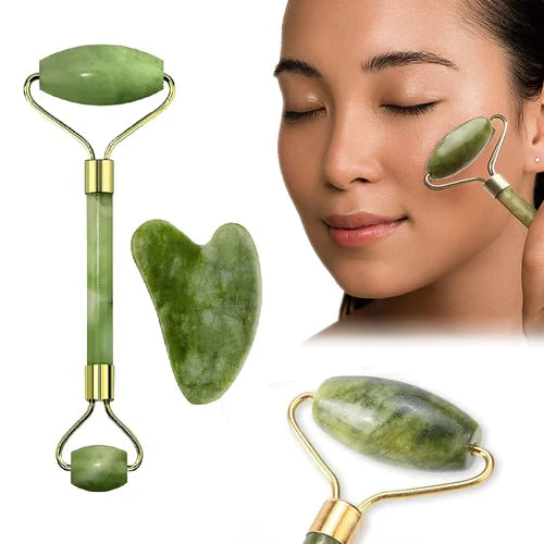 Face Massager Roller Natural Jade Stone