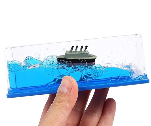 Titanic Cruise Ship & Iceberg Fluid Liquid Wave Decoration For Car Dashboard, Living Room, Office | Satisfying Mind Calming | Smooth Movement