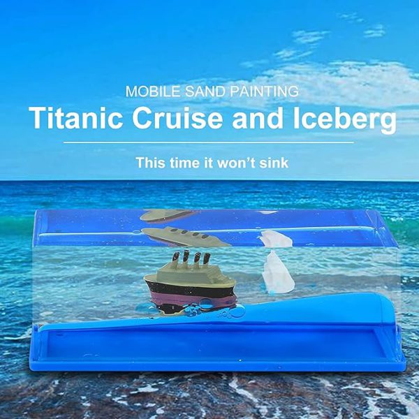 Titanic Cruise Ship & Iceberg Fluid Liquid Wave Decoration For Car Dashboard, Living Room, Office | Satisfying Mind Calming | Smooth Movement